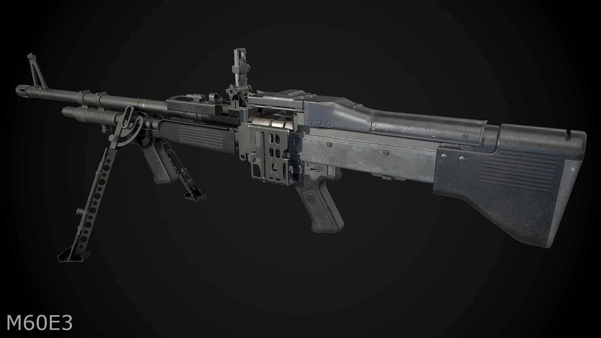 M60E3 and M60E4 Low-poly 3D model_2