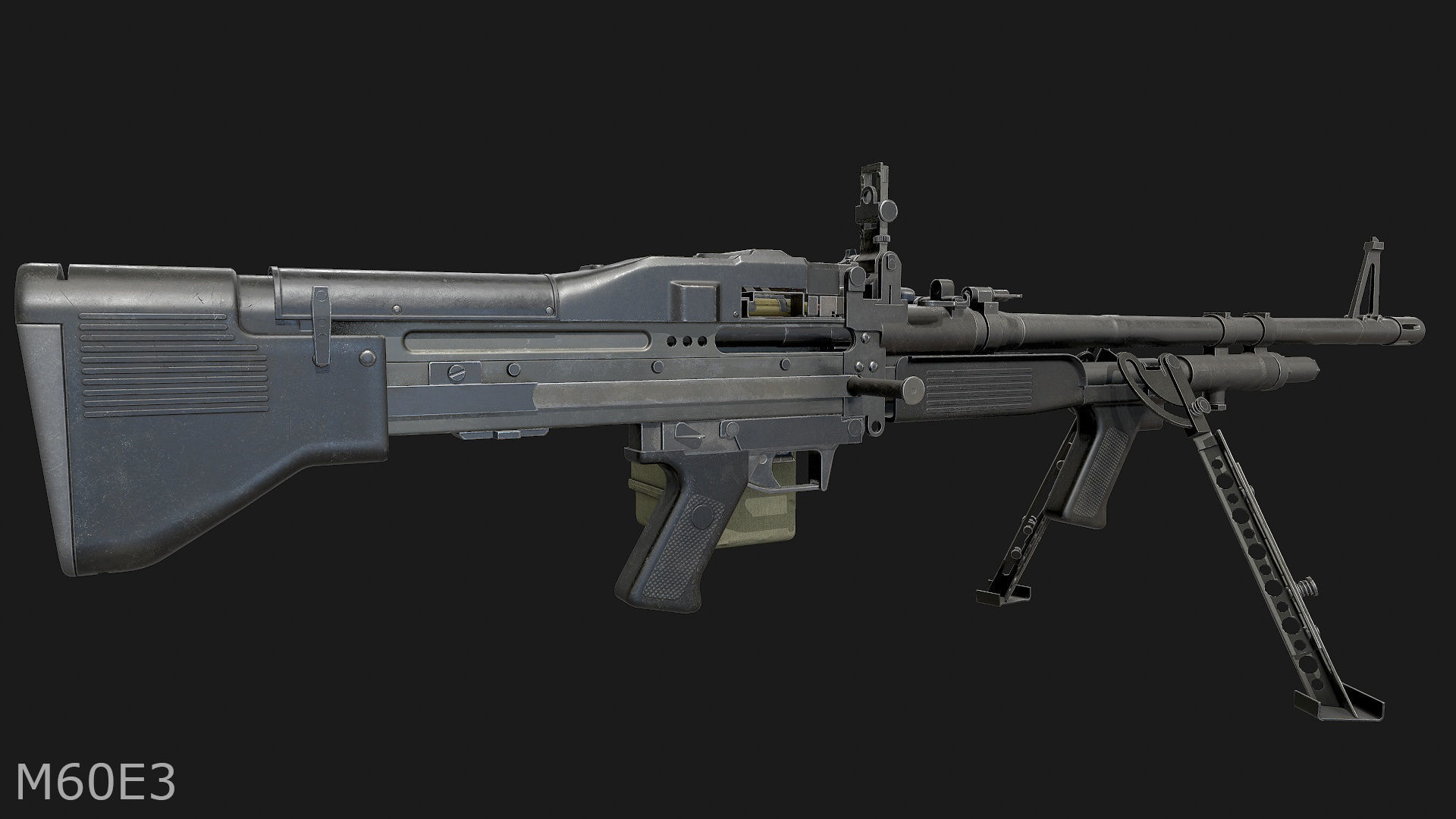 M60E3 and M60E4 Low-poly 3D model_3