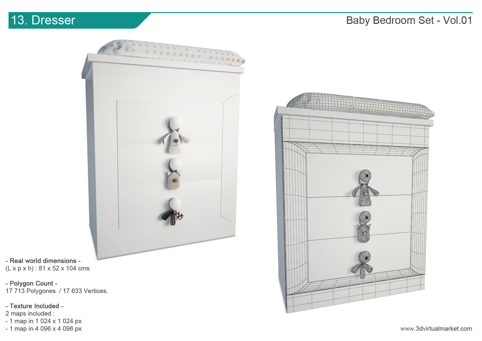 Modern Baby Bedroom 3D model_15