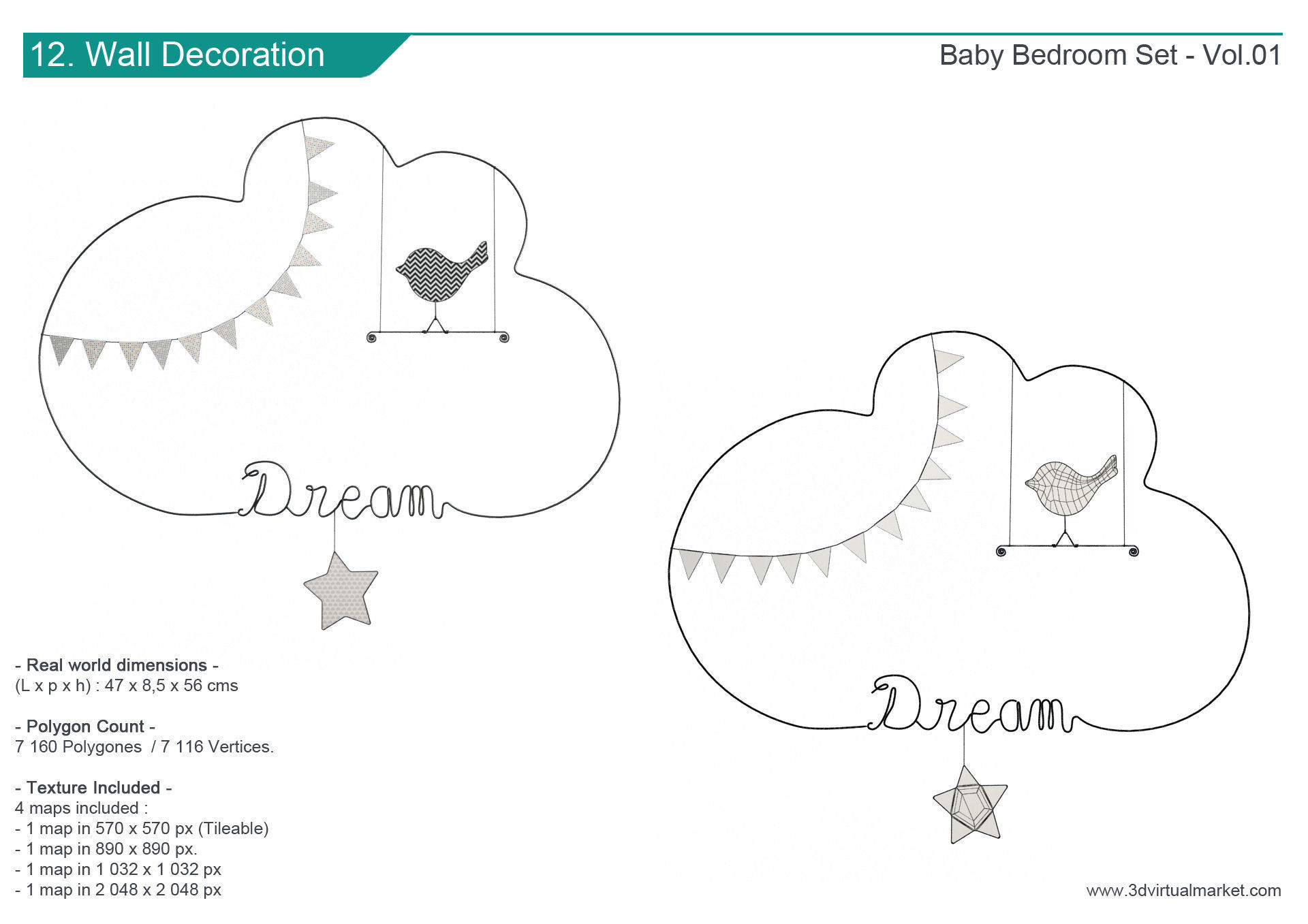 Modern Baby Bedroom 3D model_14