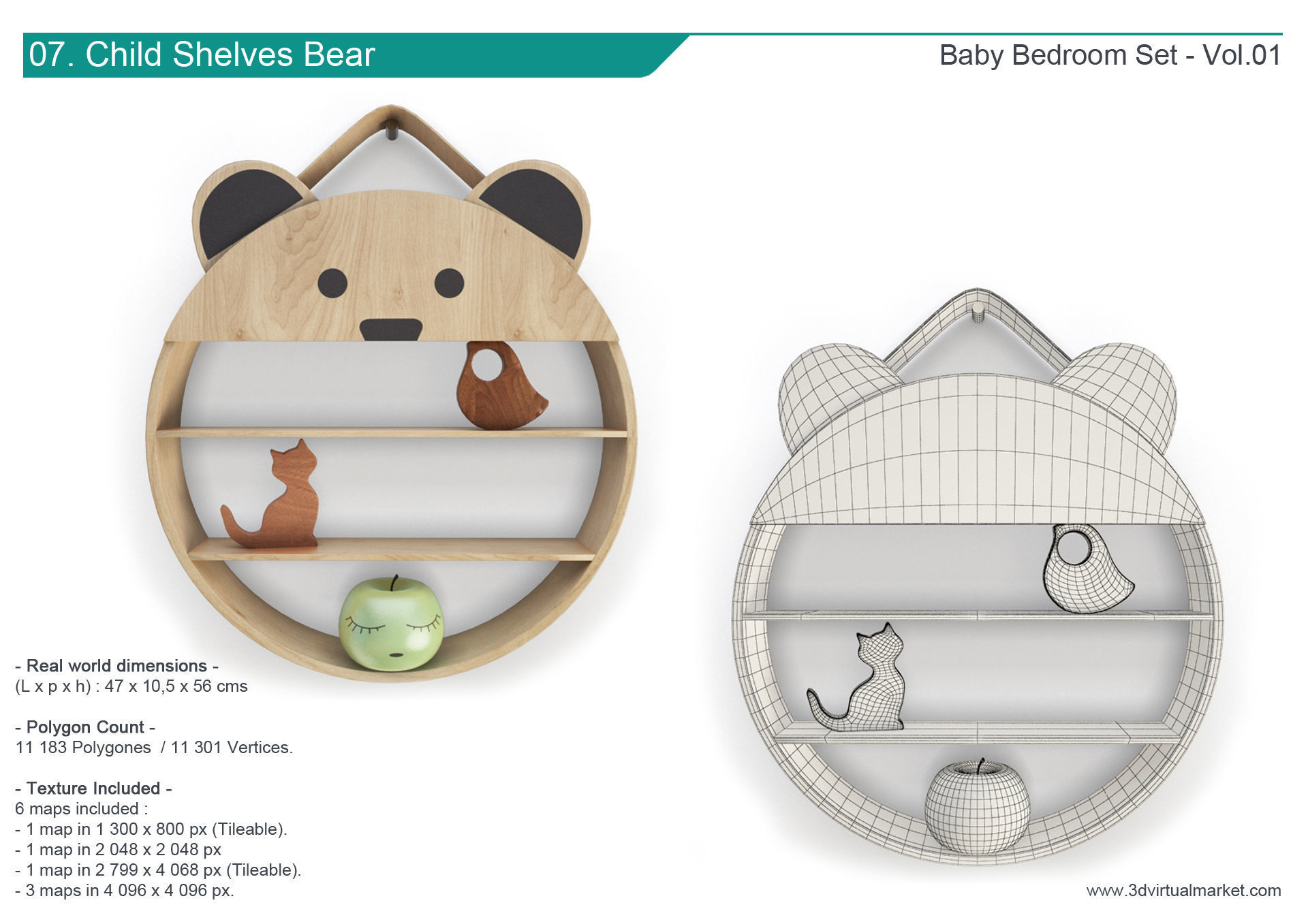 Modern Baby Bedroom 3D model_9