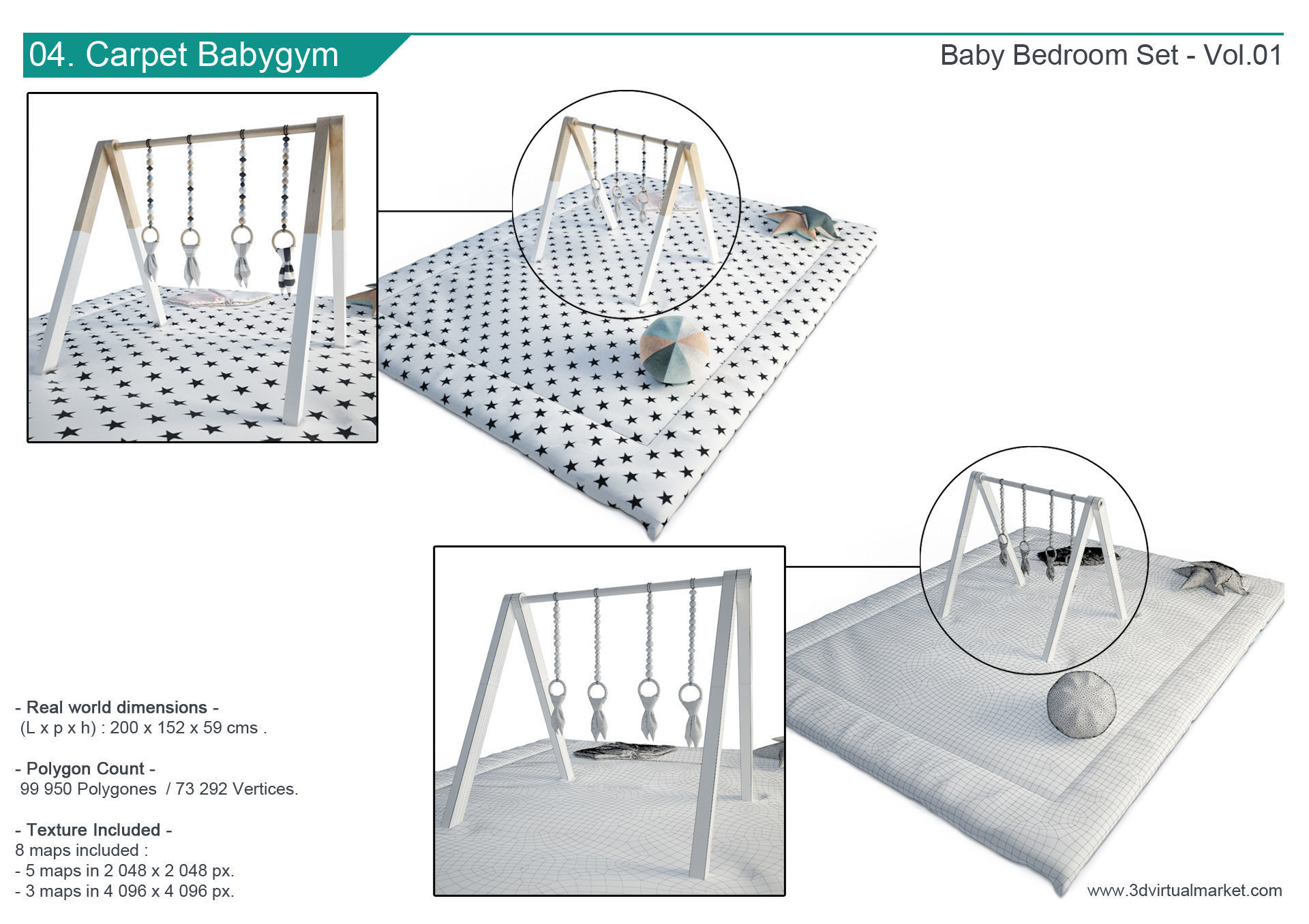 Modern Baby Bedroom 3D model_6