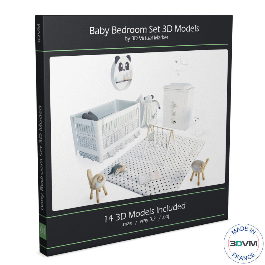 Modern Baby Bedroom 3D model_1