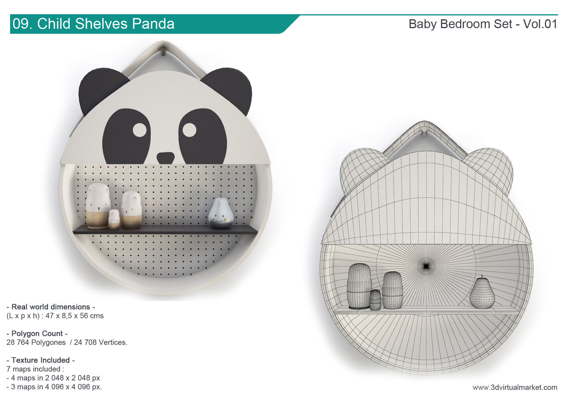 Modern Baby Bedroom 3D model_11