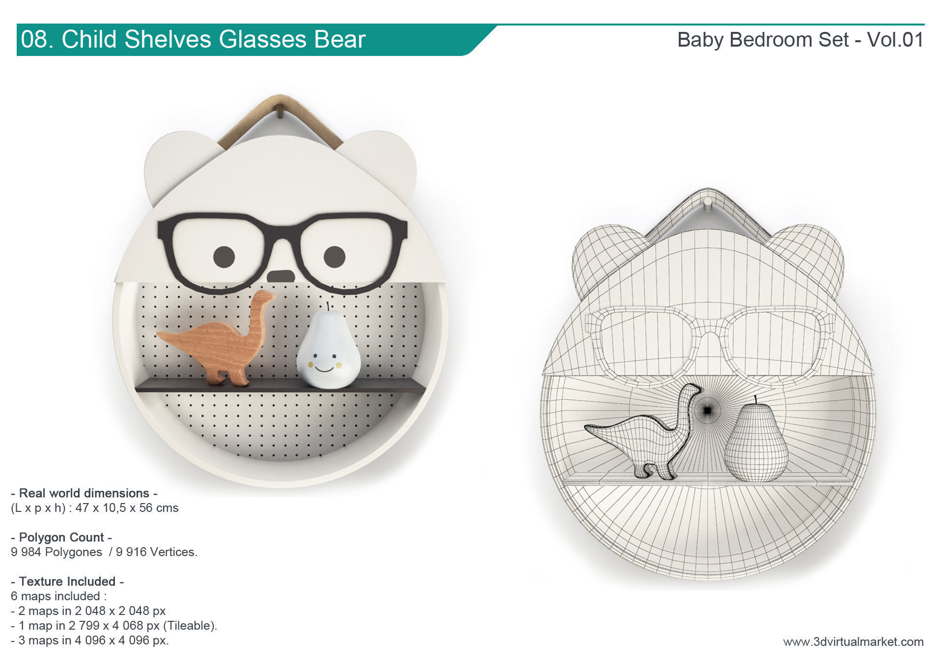 Modern Baby Bedroom 3D model_10