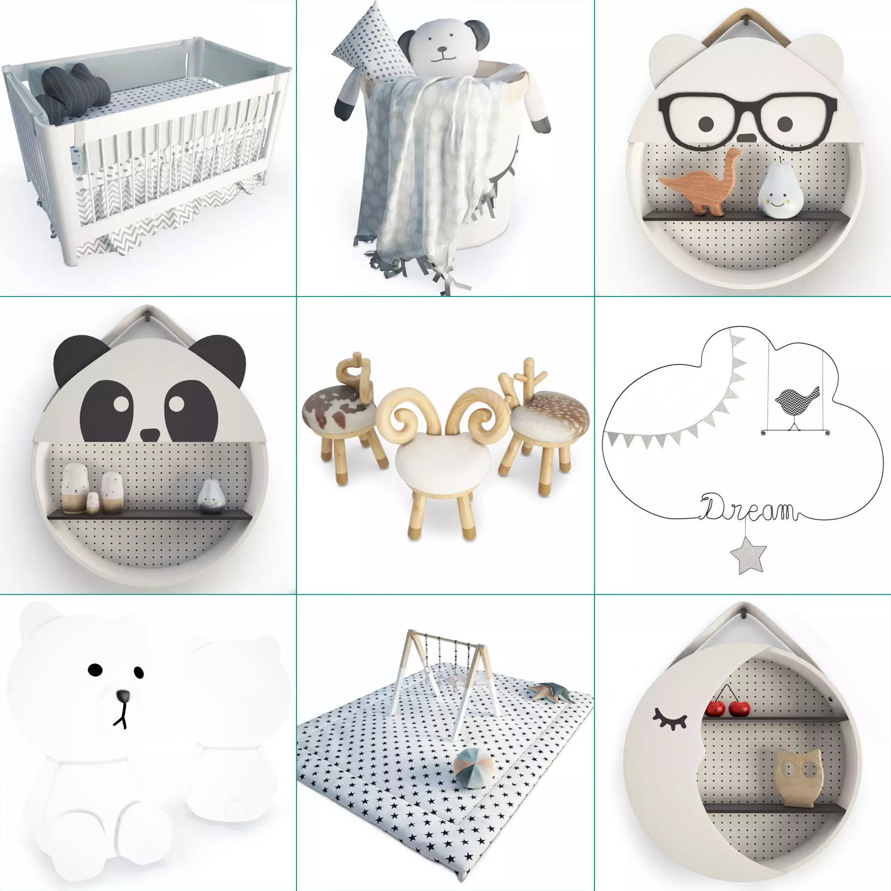 Modern Baby Bedroom 3D model_0