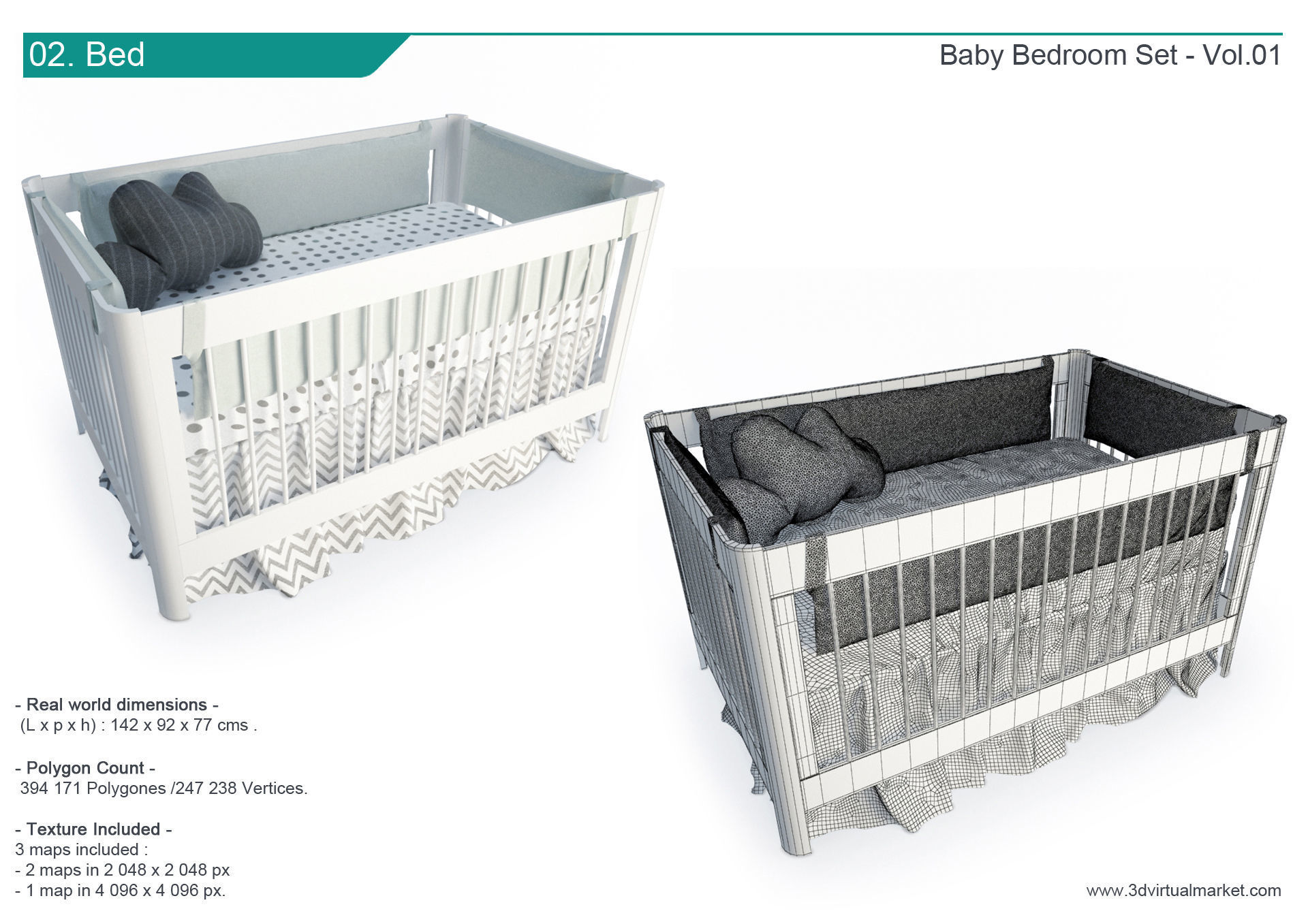 Modern Baby Bedroom 3D model_4