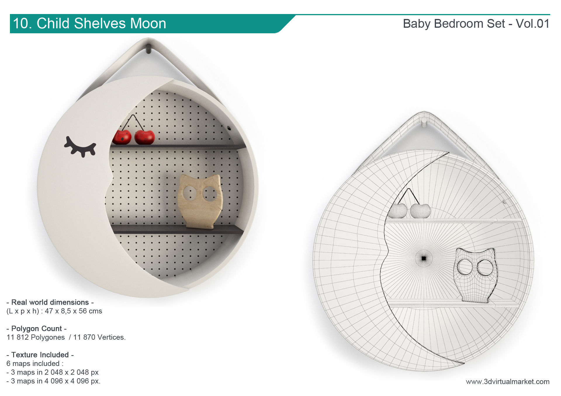 Modern Baby Bedroom 3D model_12