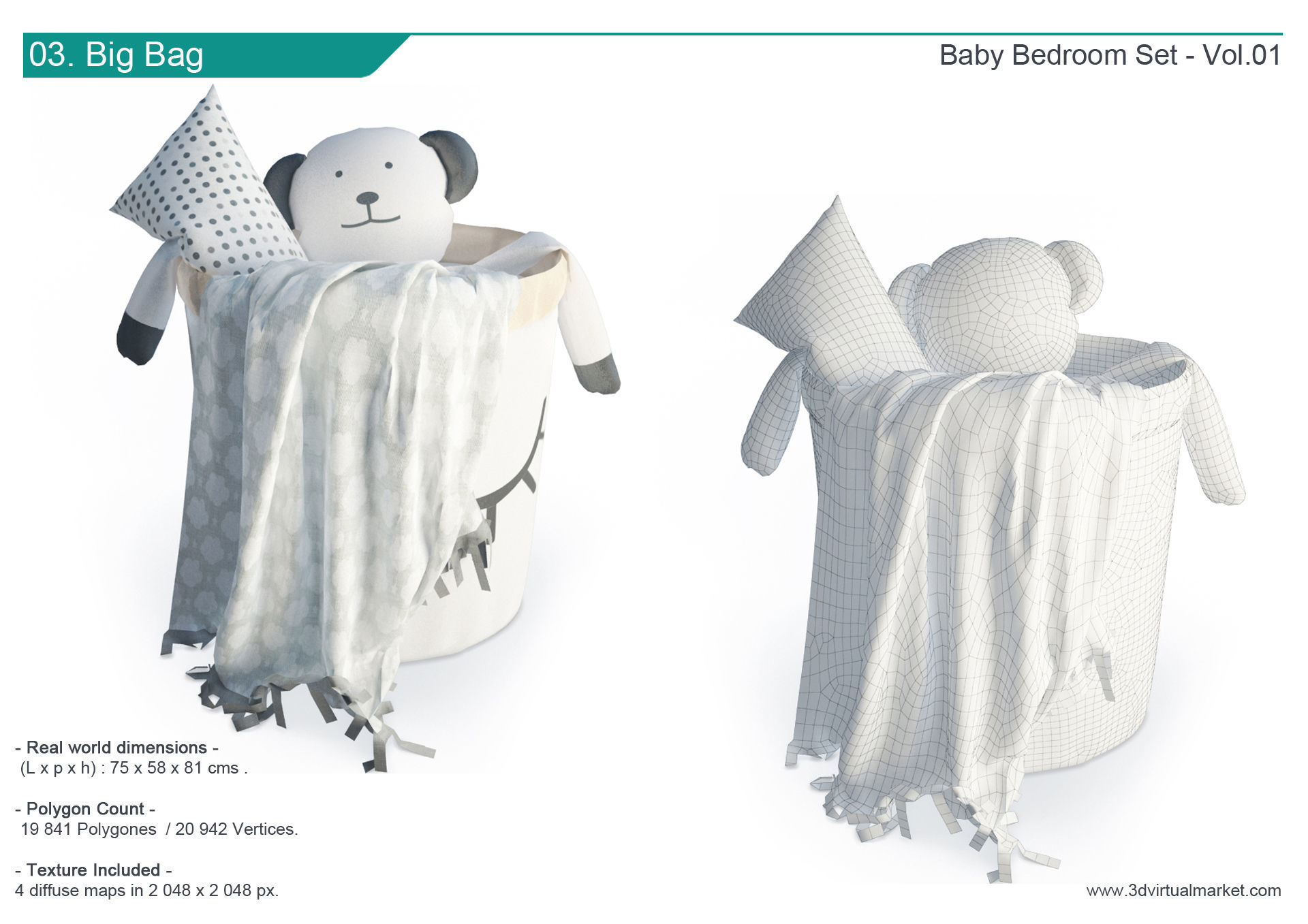 Modern Baby Bedroom 3D model_5