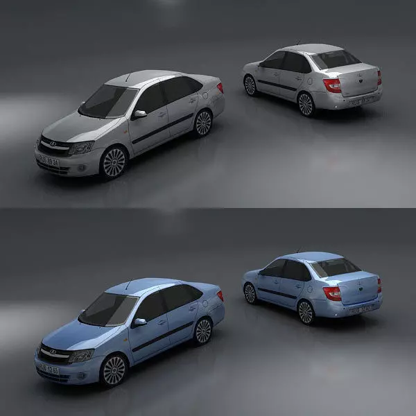 Lada Granta Low-poly 3D model_0