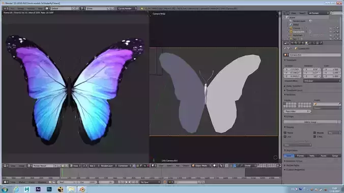 Animated lowpoly butterfly used in film Free low-poly 3D model