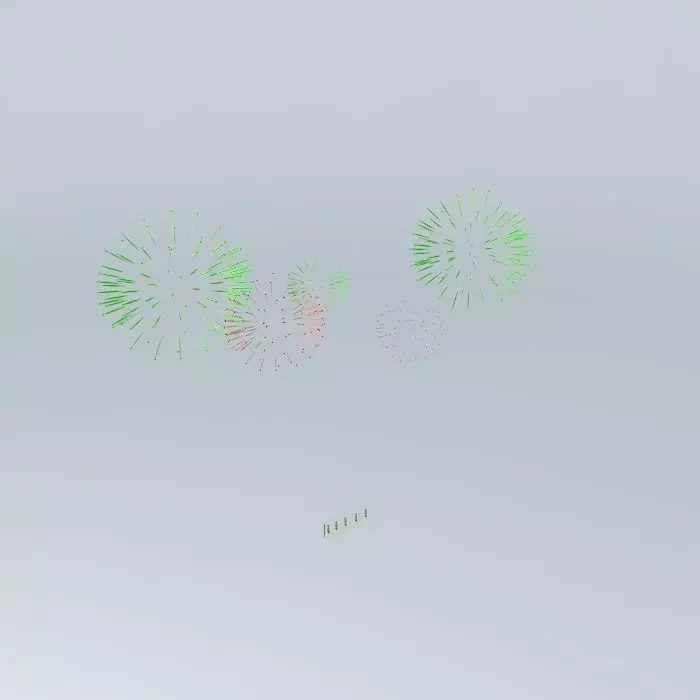 Fireworks flying in air Free 3D model