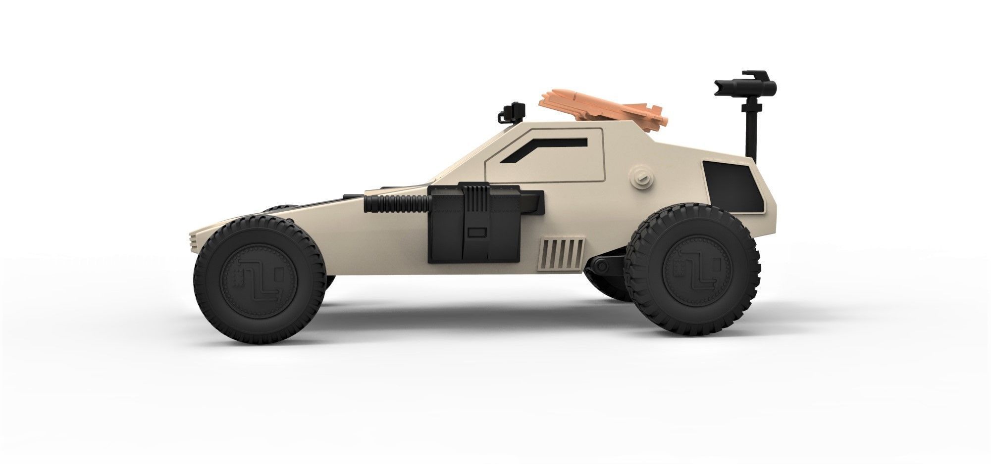 Dune buggy from movie Megaforce 1982 Scale 1 to 24 3D print model_7
