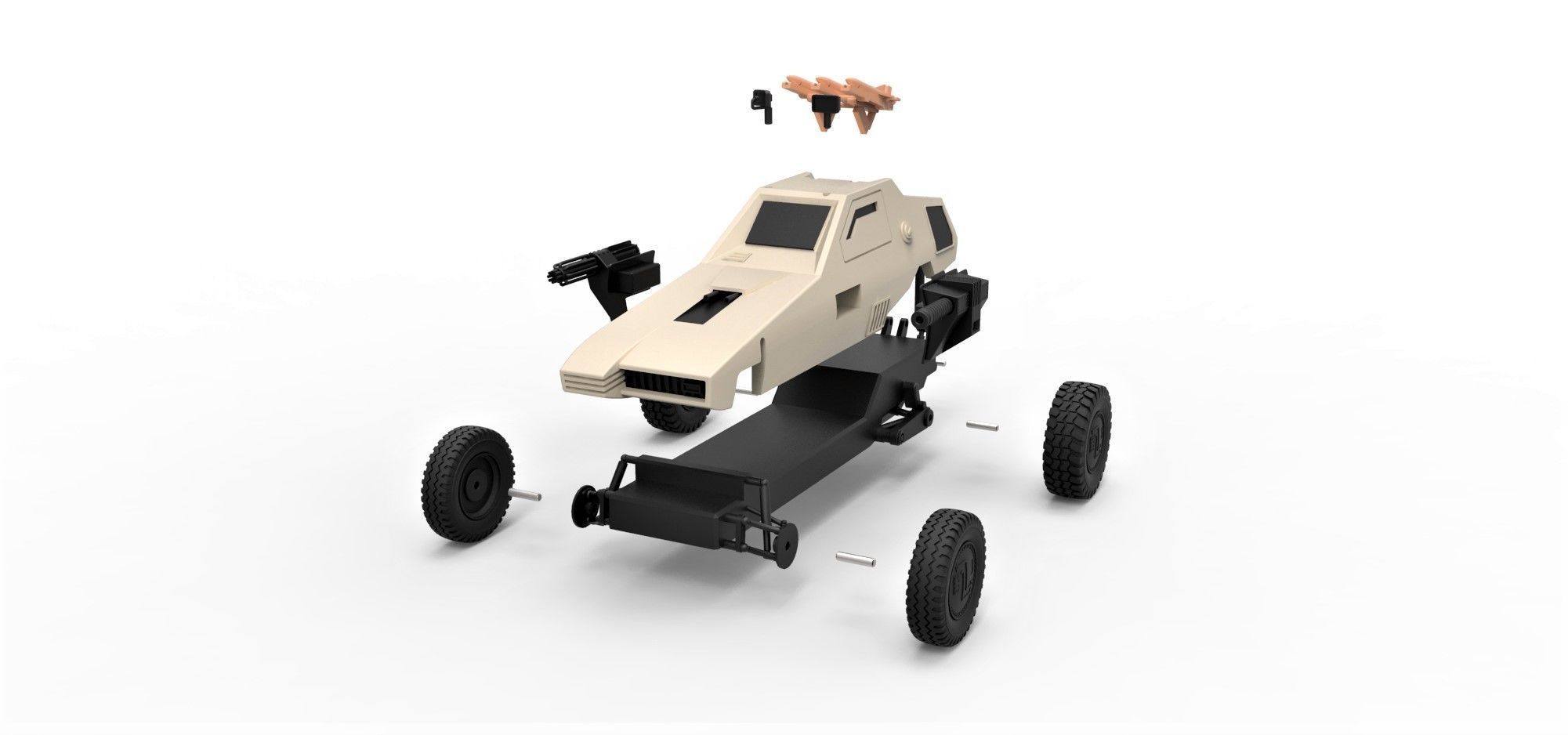 Dune buggy from movie Megaforce 1982 Scale 1 to 24 3D print model_21
