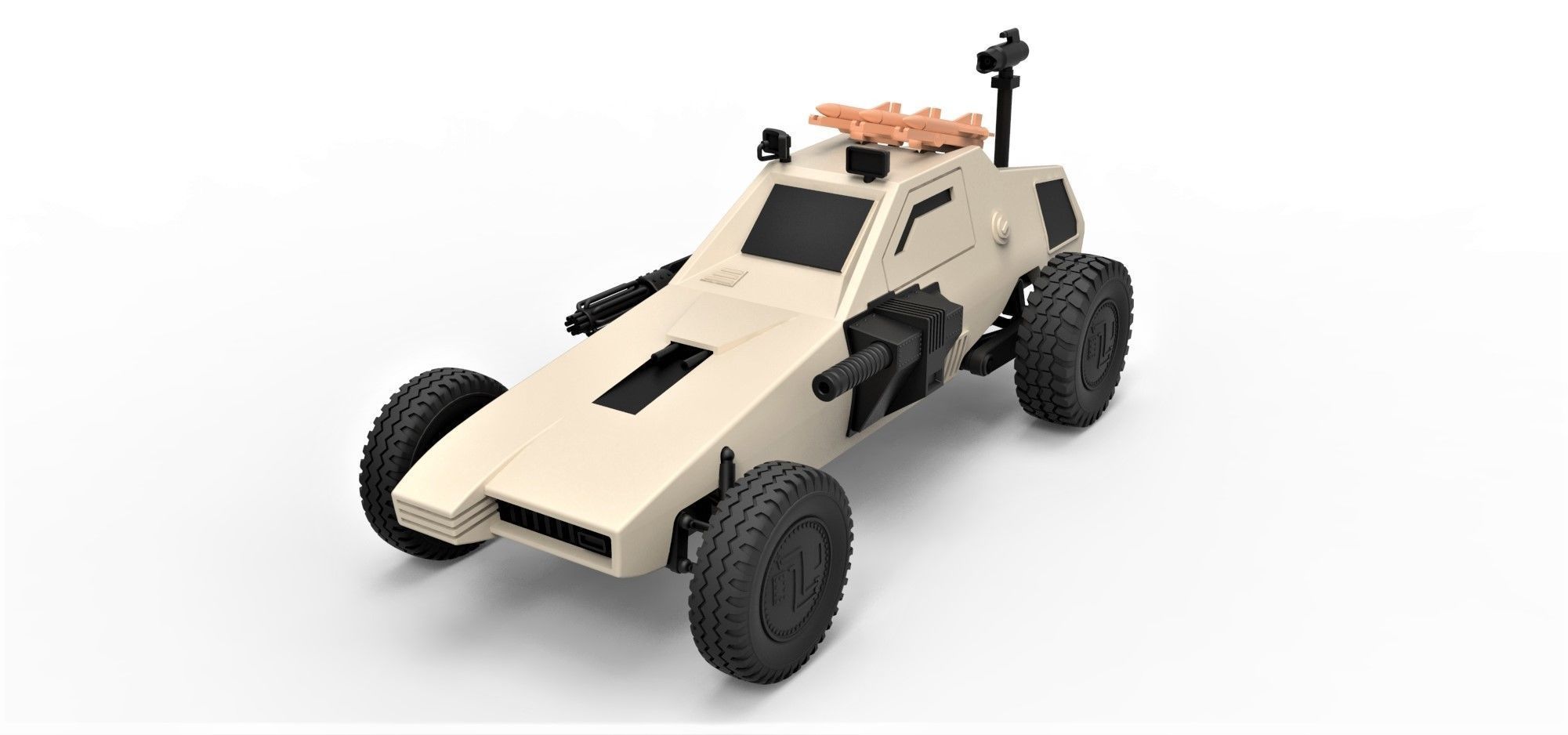 Dune buggy from movie Megaforce 1982 Scale 1 to 24 3D print model_3