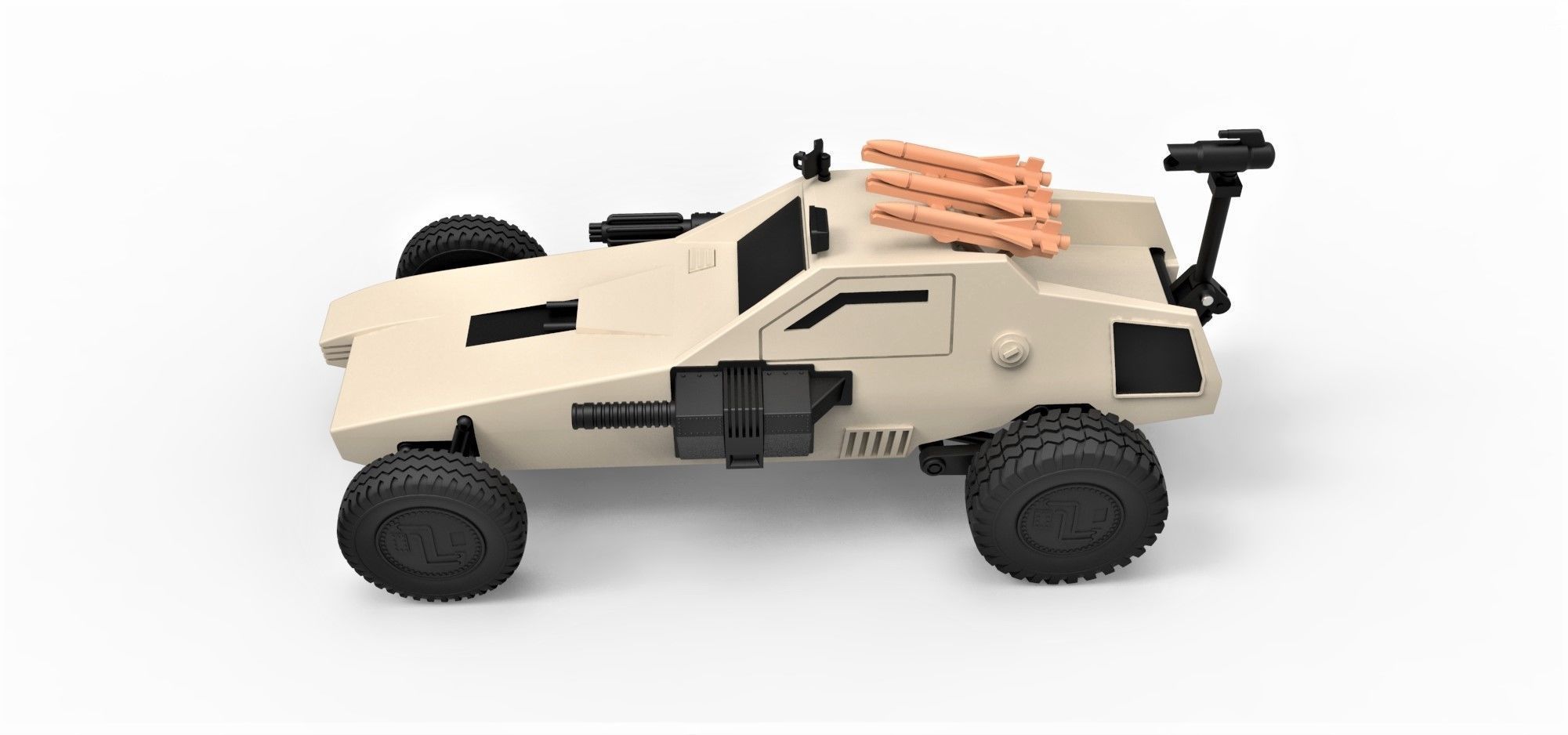 Dune buggy from movie Megaforce 1982 Scale 1 to 24 3D print model_8