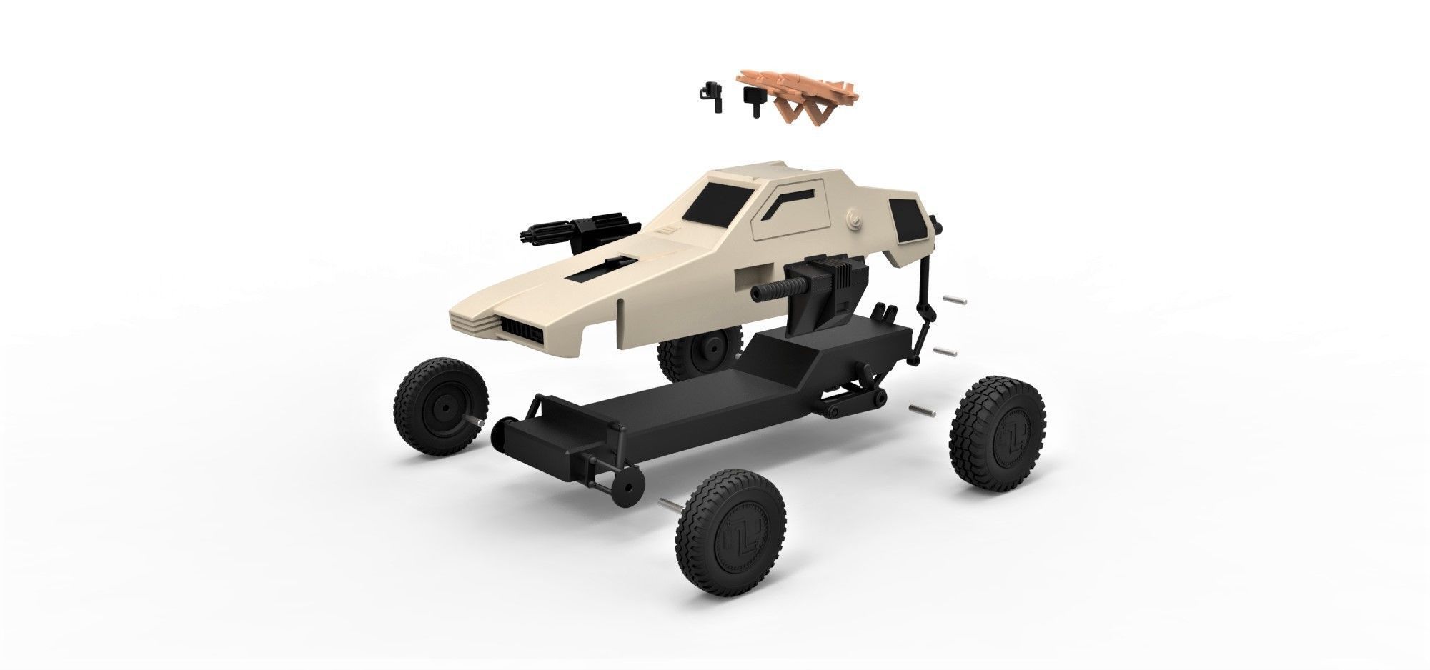 Dune buggy from movie Megaforce 1982 Scale 1 to 24 3D print model_20