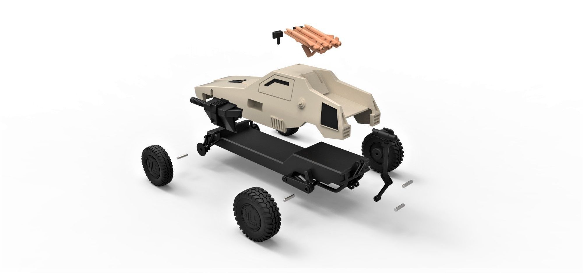 Dune buggy from movie Megaforce 1982 Scale 1 to 24 3D print model_24