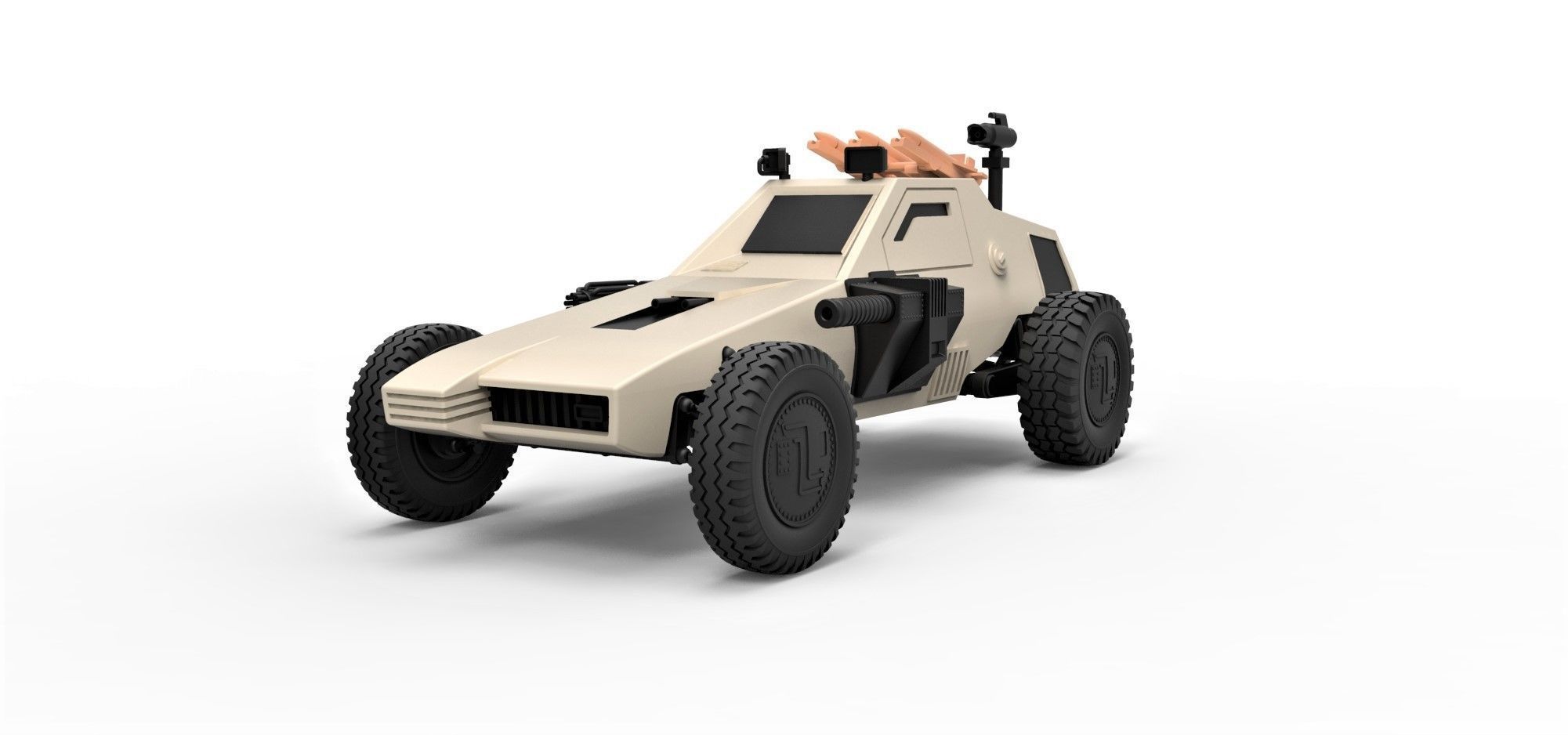 Dune buggy from movie Megaforce 1982 Scale 1 to 24 3D print model_4