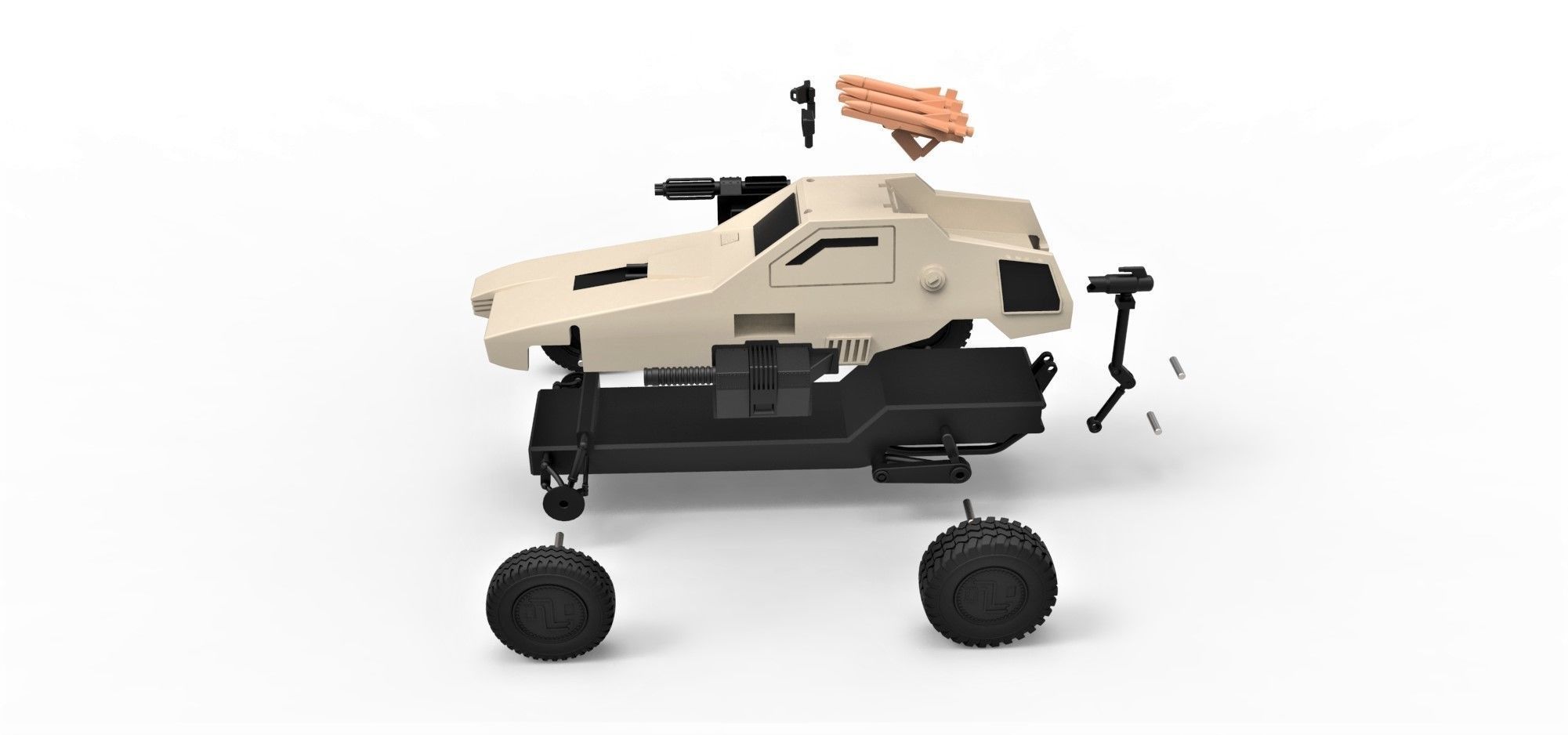 Dune buggy from movie Megaforce 1982 Scale 1 to 24 3D print model_23
