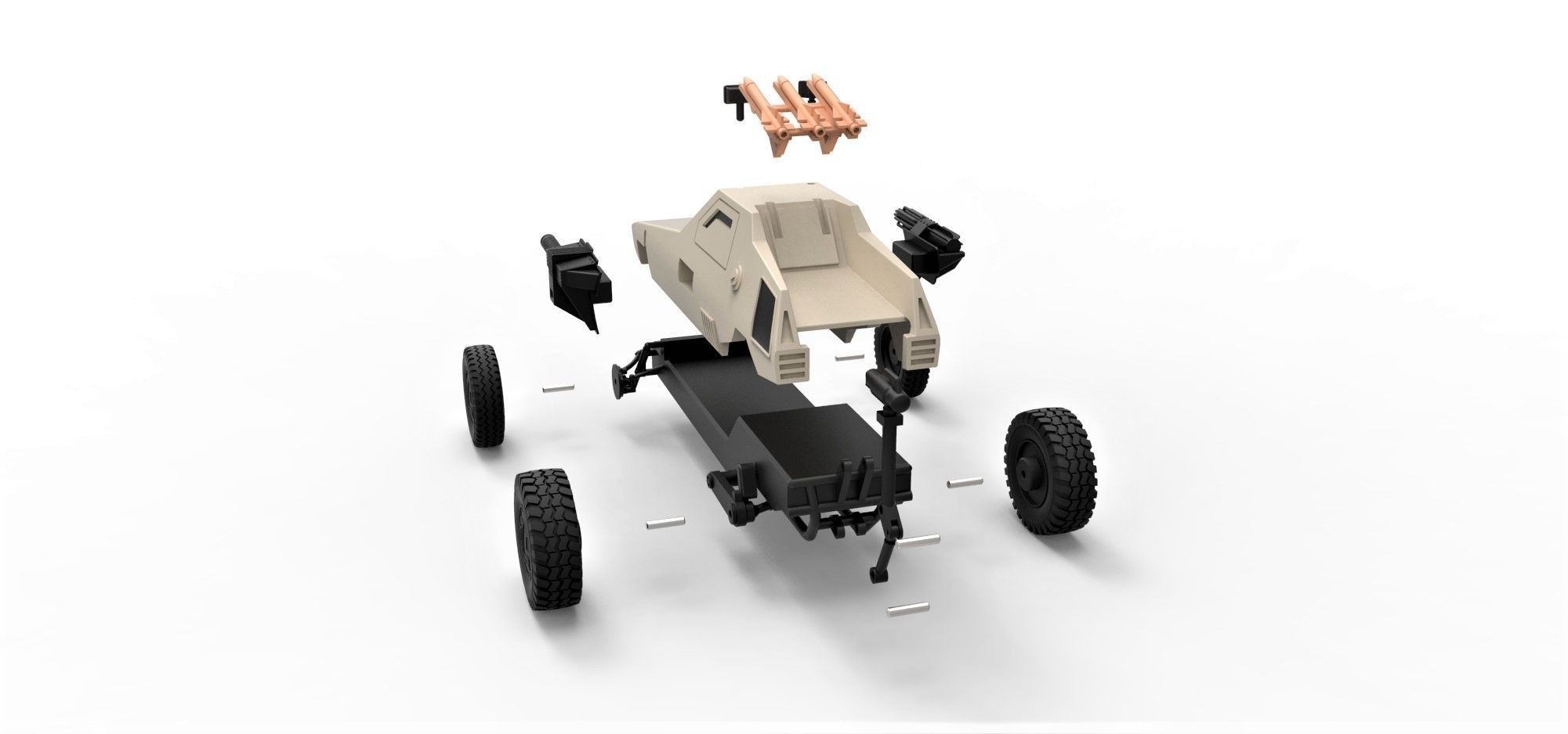 Dune buggy from movie Megaforce 1982 Scale 1 to 24 3D print model_25