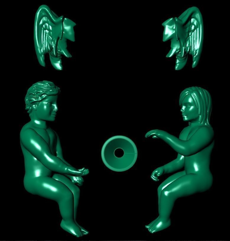 ring two angels in the heart 3D print model_6