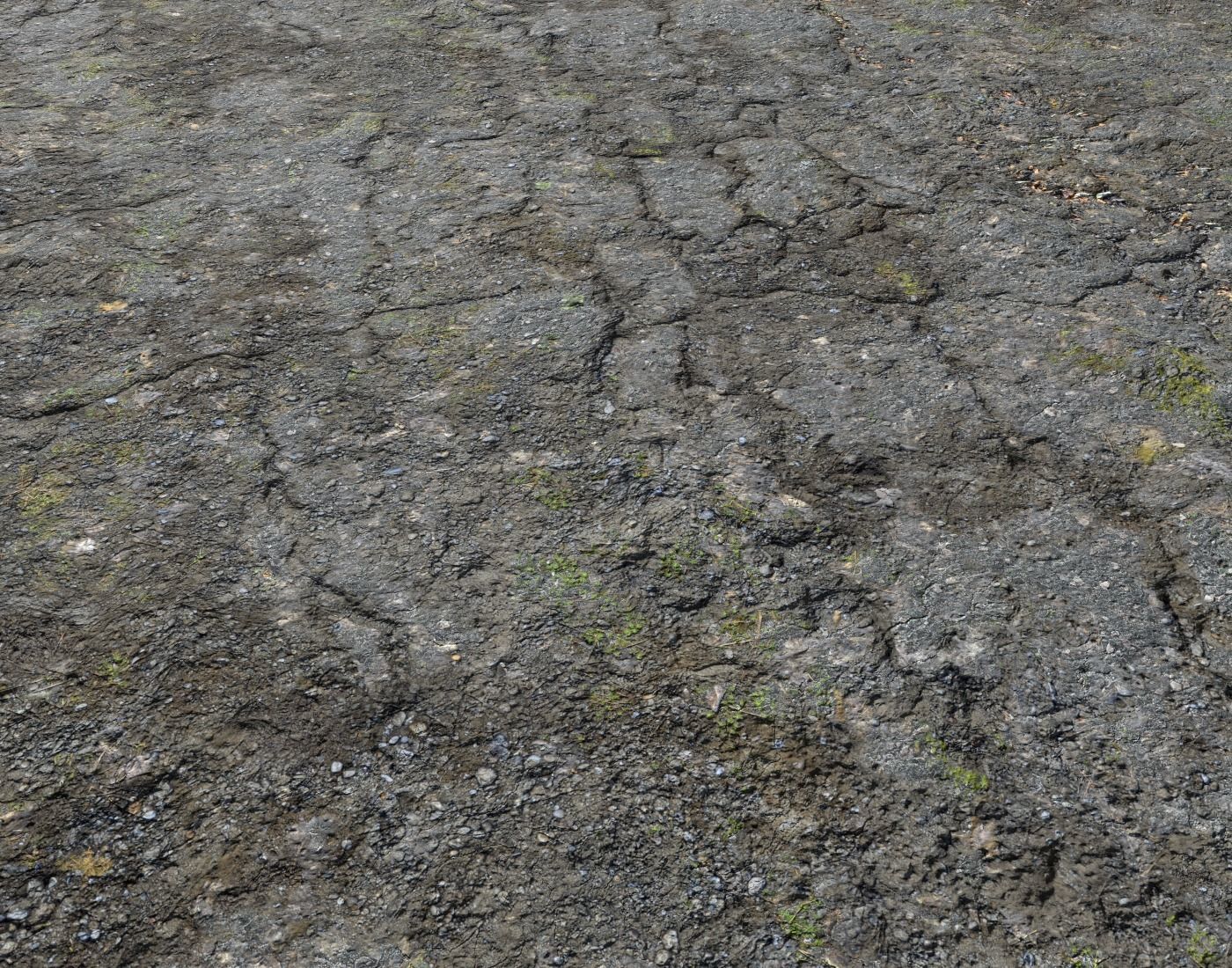 Old asphalt road 2 PBR Texture_2