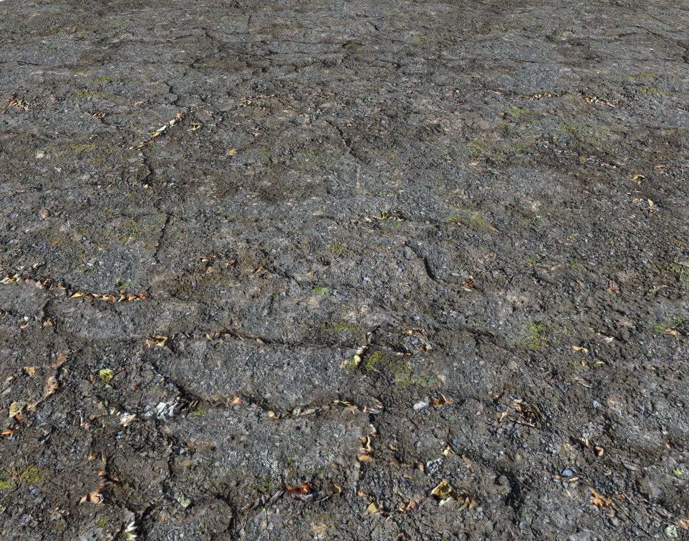 Old asphalt road 2 PBR Texture_4
