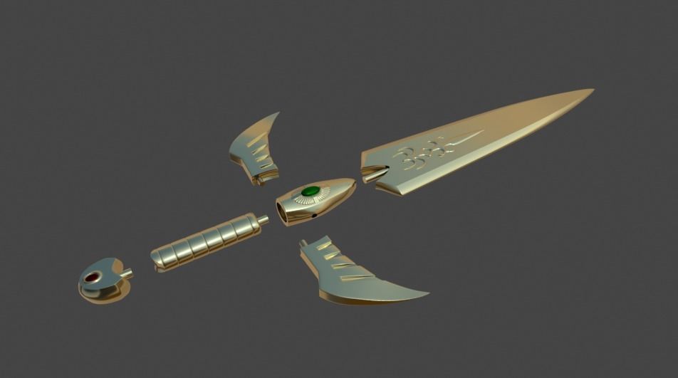 Gold Dagger - Saint seiya  3D print model_9