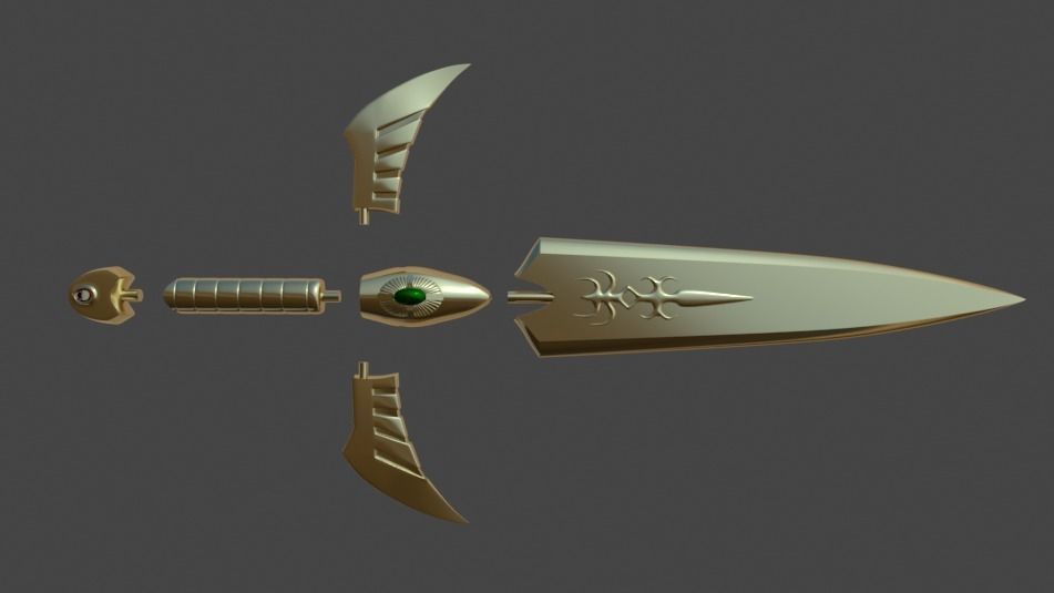 Gold Dagger - Saint seiya  3D print model_7