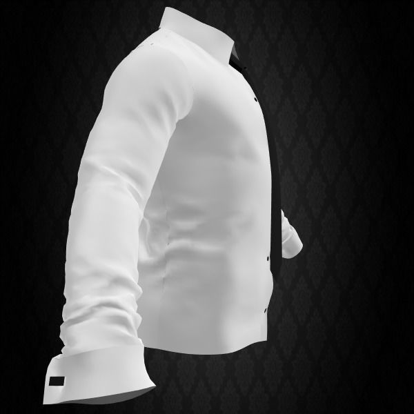 Shirt and Tie Low-poly 3D model_9