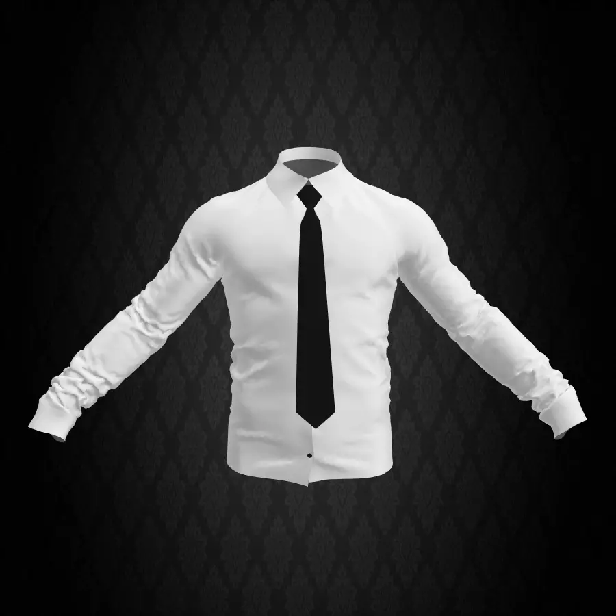 Shirt and Tie Low-poly 3D model_0