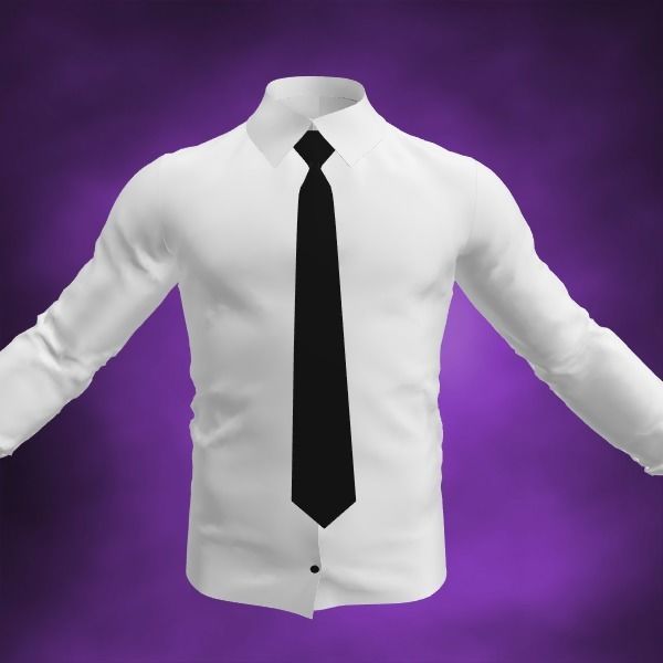 Shirt and Tie Low-poly 3D model_4