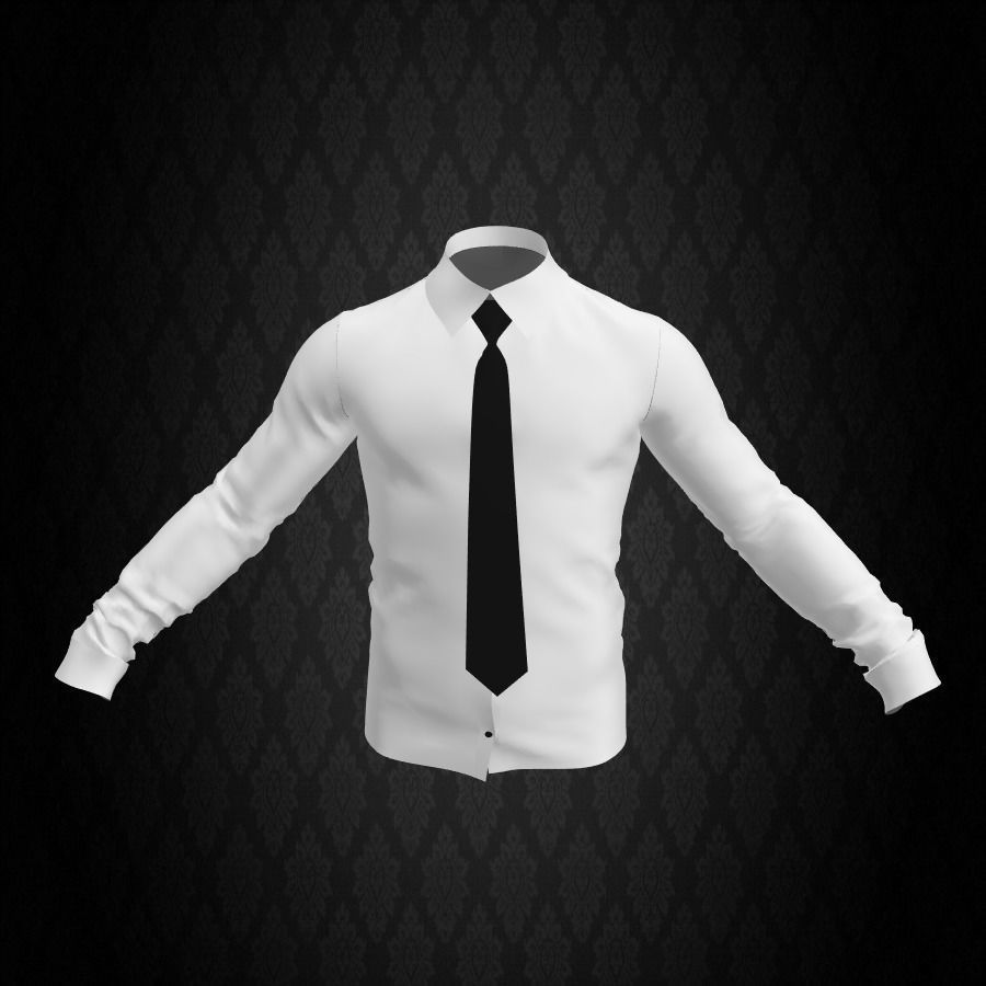 Shirt and Tie Low-poly 3D model_14