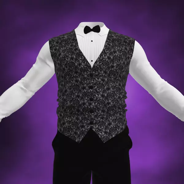 Tuxedo man in vest and shirt 3D model