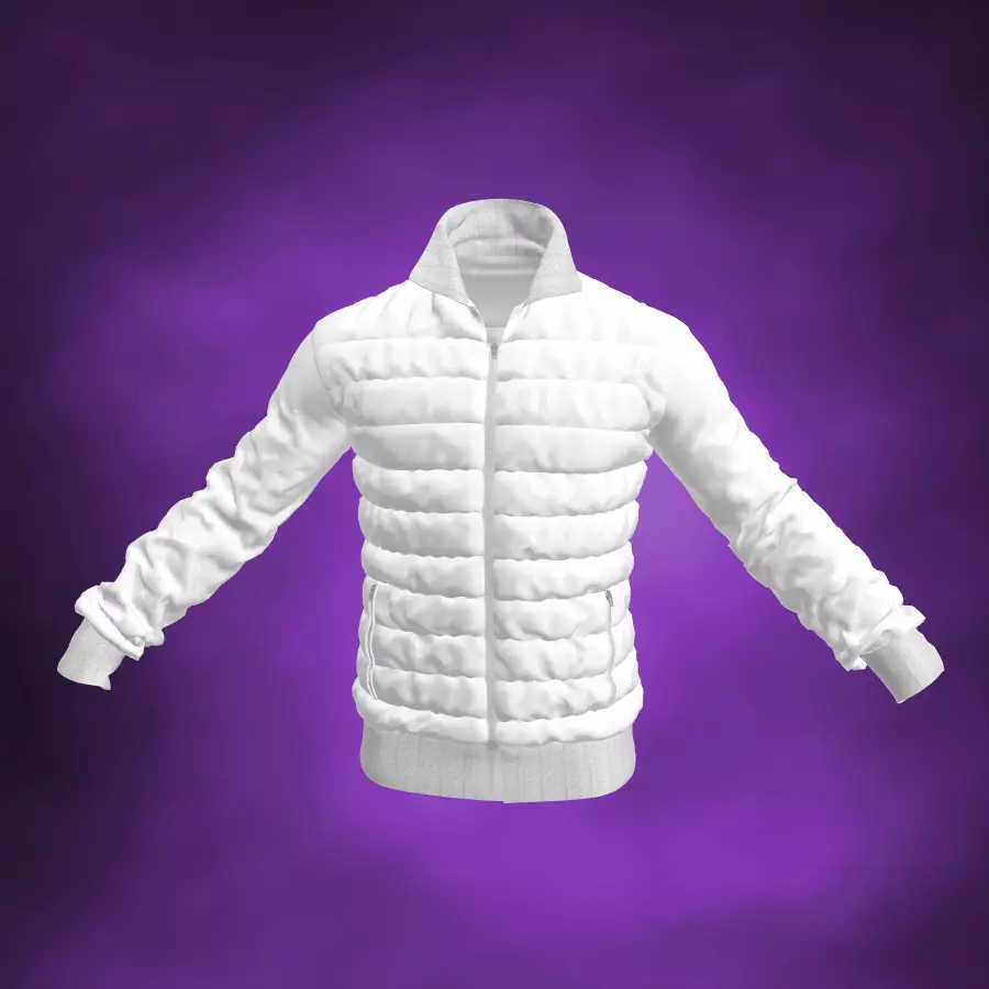 Down Sweater White Jacket 3D model_0