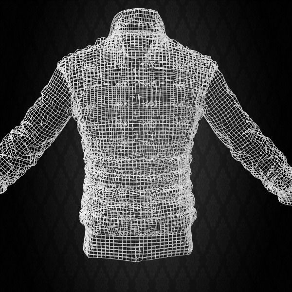 Down Sweater White Jacket 3D model_13