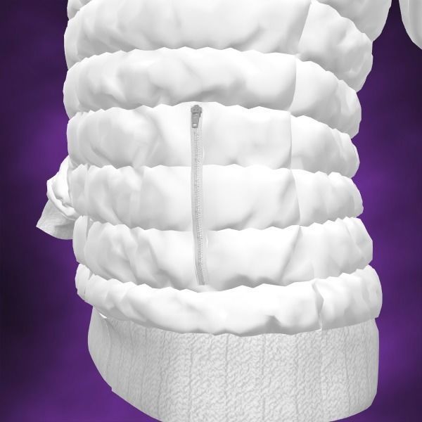 Down Sweater White Jacket 3D model_11