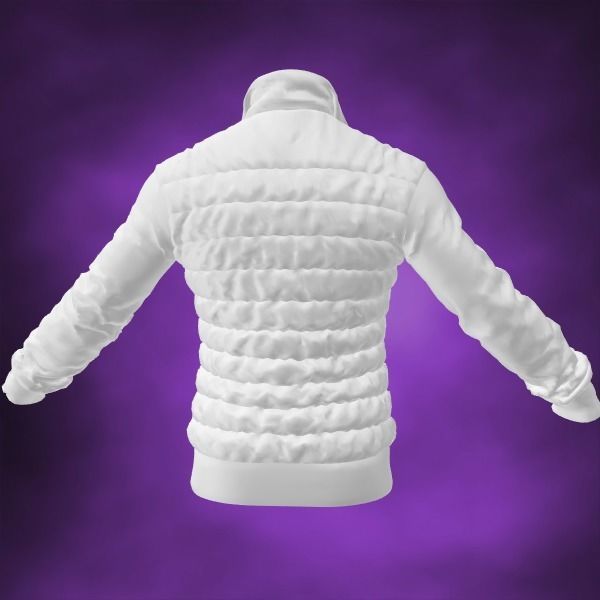 Down Sweater White Jacket 3D model_1