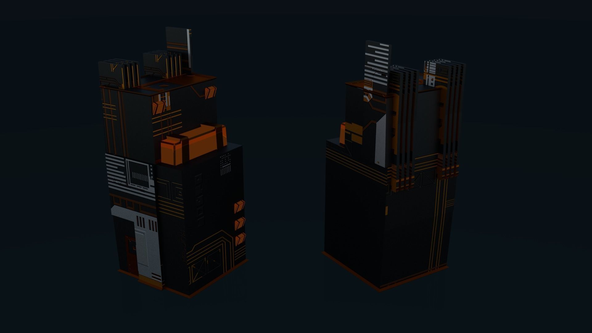 8k Sci Fi Space Props Pack Gadgets 9 Color Variants Pickups Neon Low-poly 3D model_18