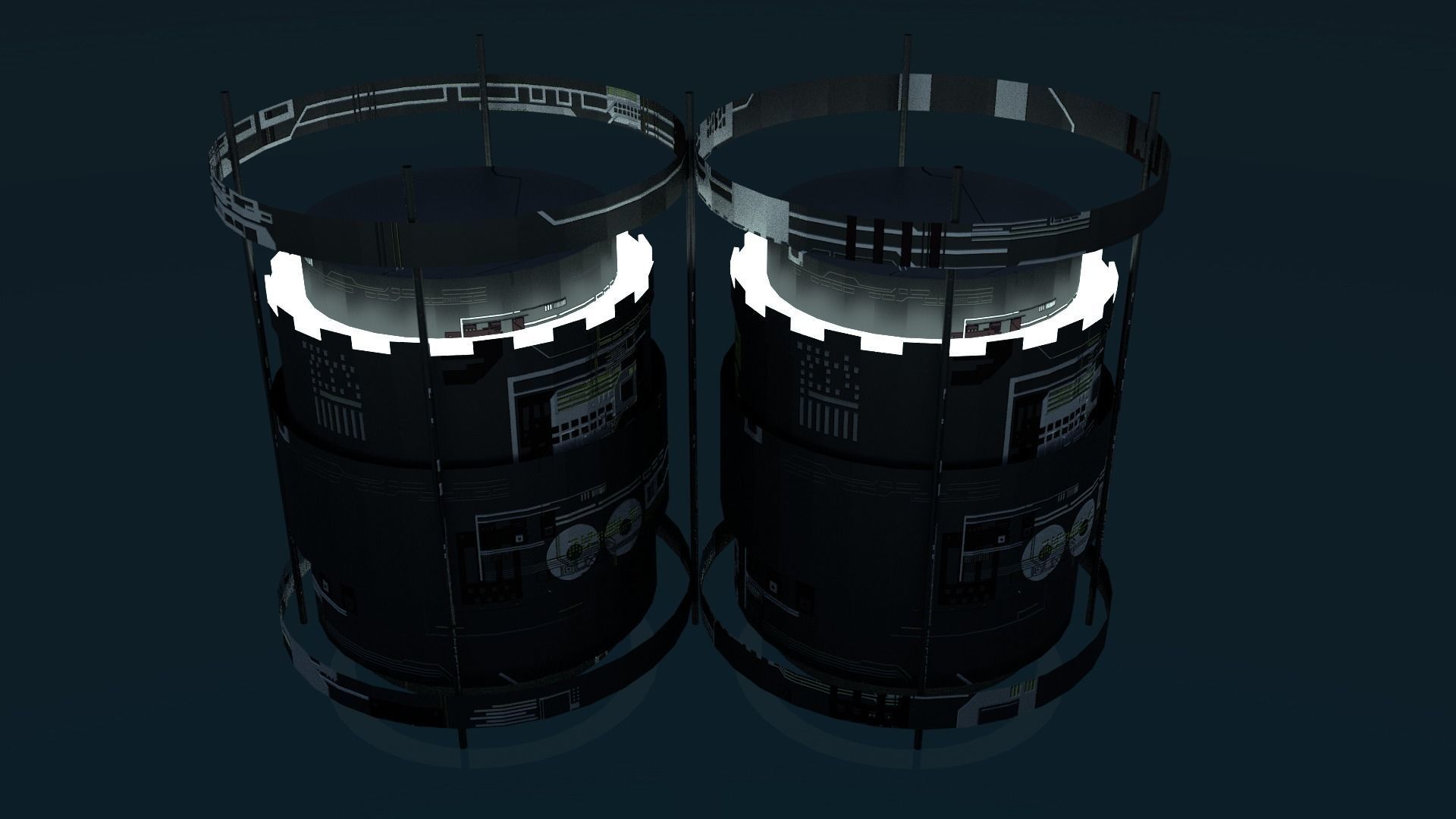 8k Sci Fi Space Props Pack Gadgets 9 Color Variants Pickups Neon Low-poly 3D model_20