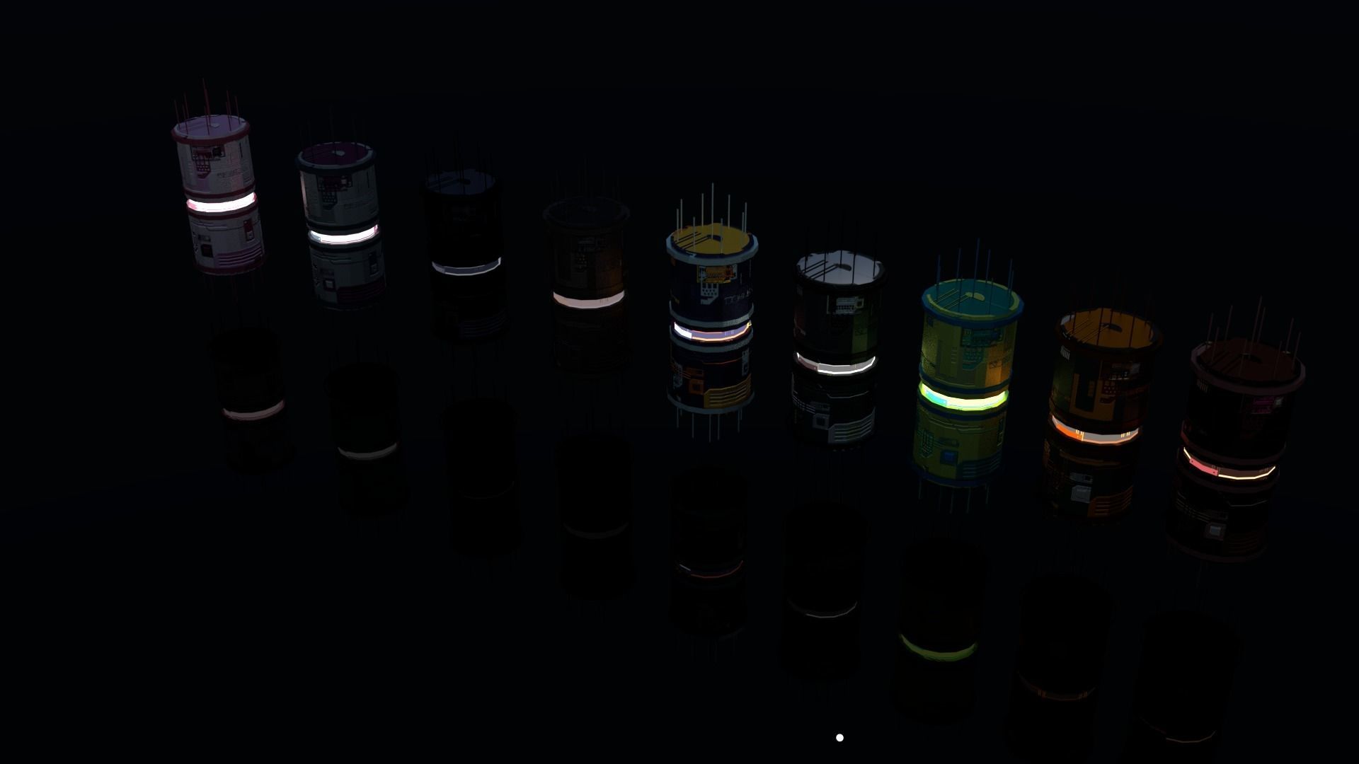 8k Sci Fi Space Props Pack Gadgets 9 Color Variants Pickups Neon Low-poly 3D model_9