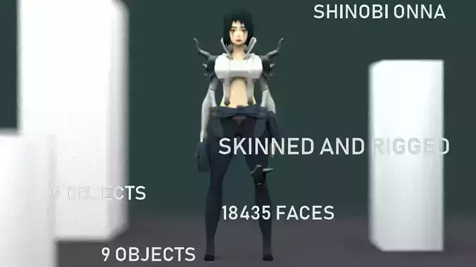 SHINOBI ONNA Low-poly 3D model