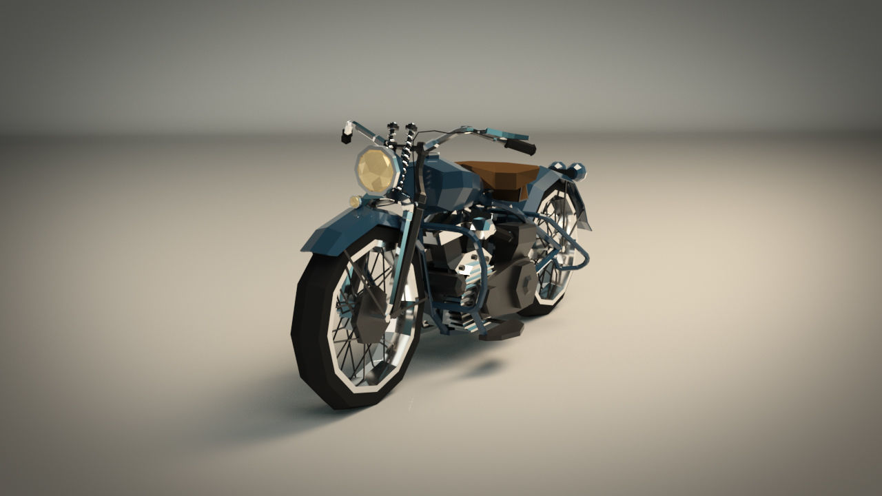 Low Poly Motorcycle 03 Low-poly 3D model_3