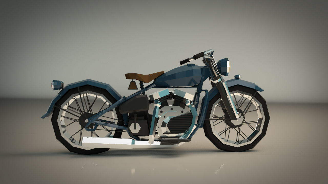 Low Poly Motorcycle 03 Low-poly 3D model_8