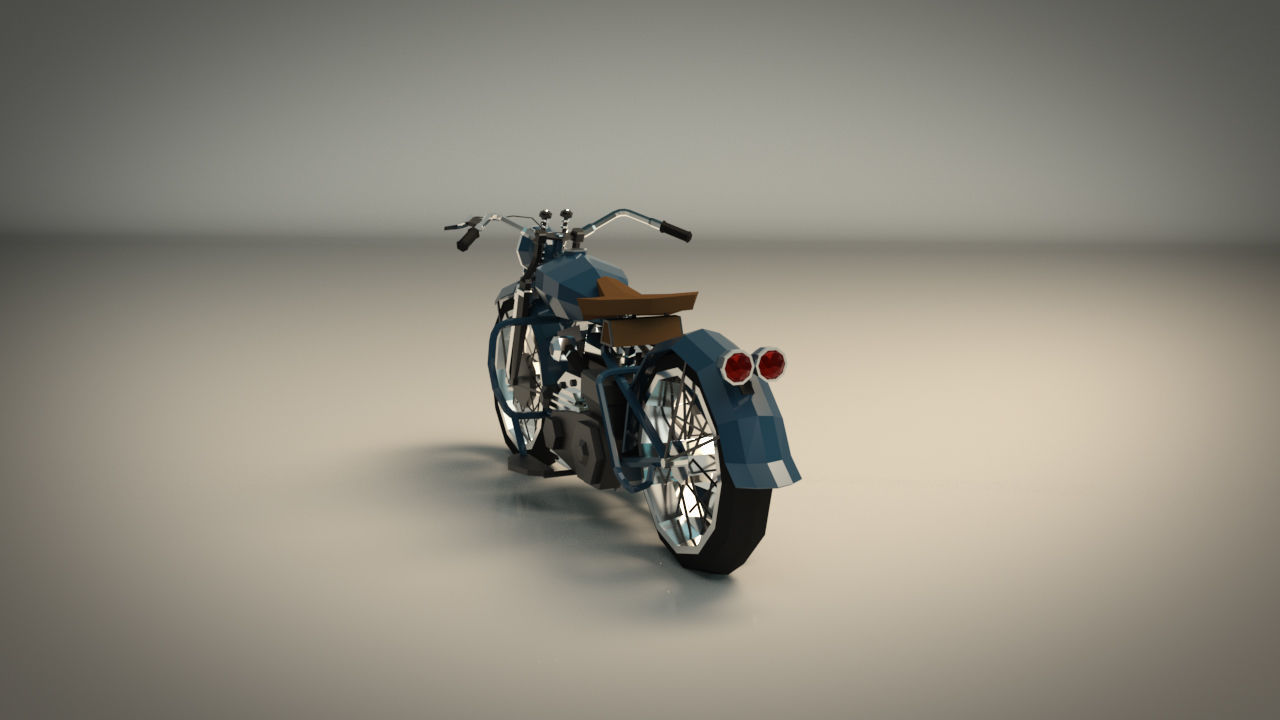 Low Poly Motorcycle 03 Low-poly 3D model_4