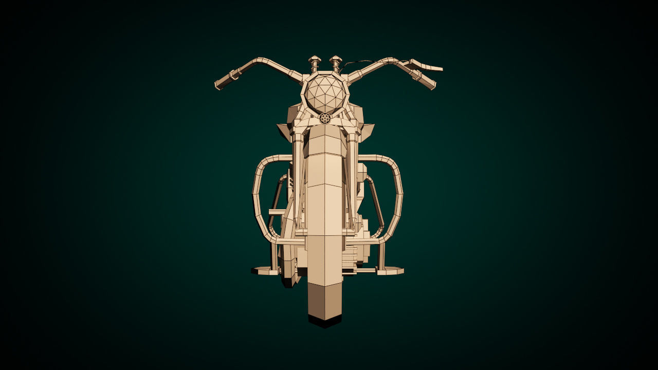 Low Poly Motorcycle 03 Low-poly 3D model_10