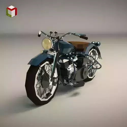 Low Poly Motorcycle 03 Low-poly 3D model