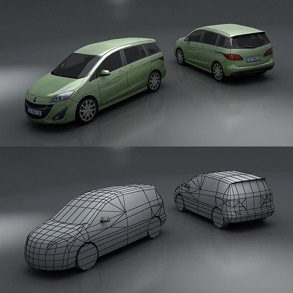 Mazda 5 grand tourer - grand tourer Low-poly 3D model_1