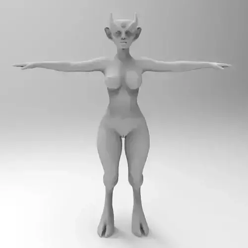 Hell Maiden Low-poly 3D model